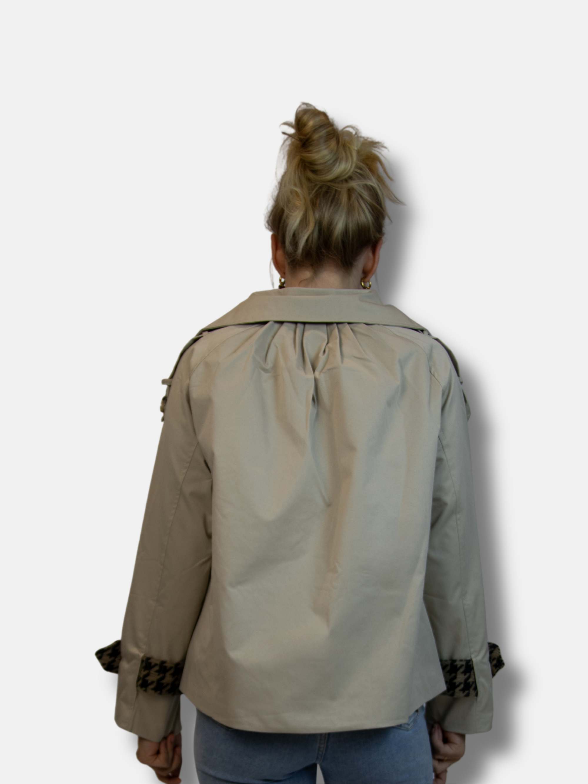 'Éclat Pied-de-Poule' trenchcoat beige