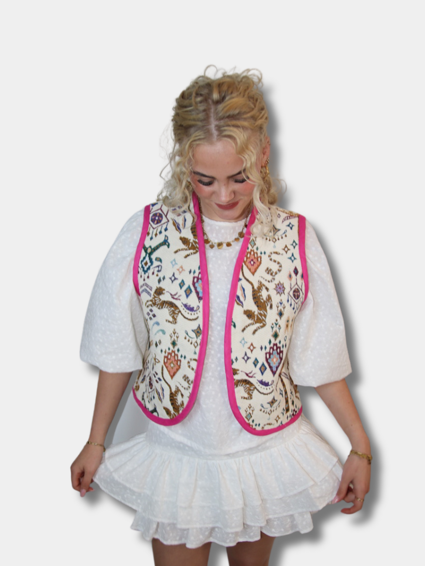 Laumiere du soleil gilet créme