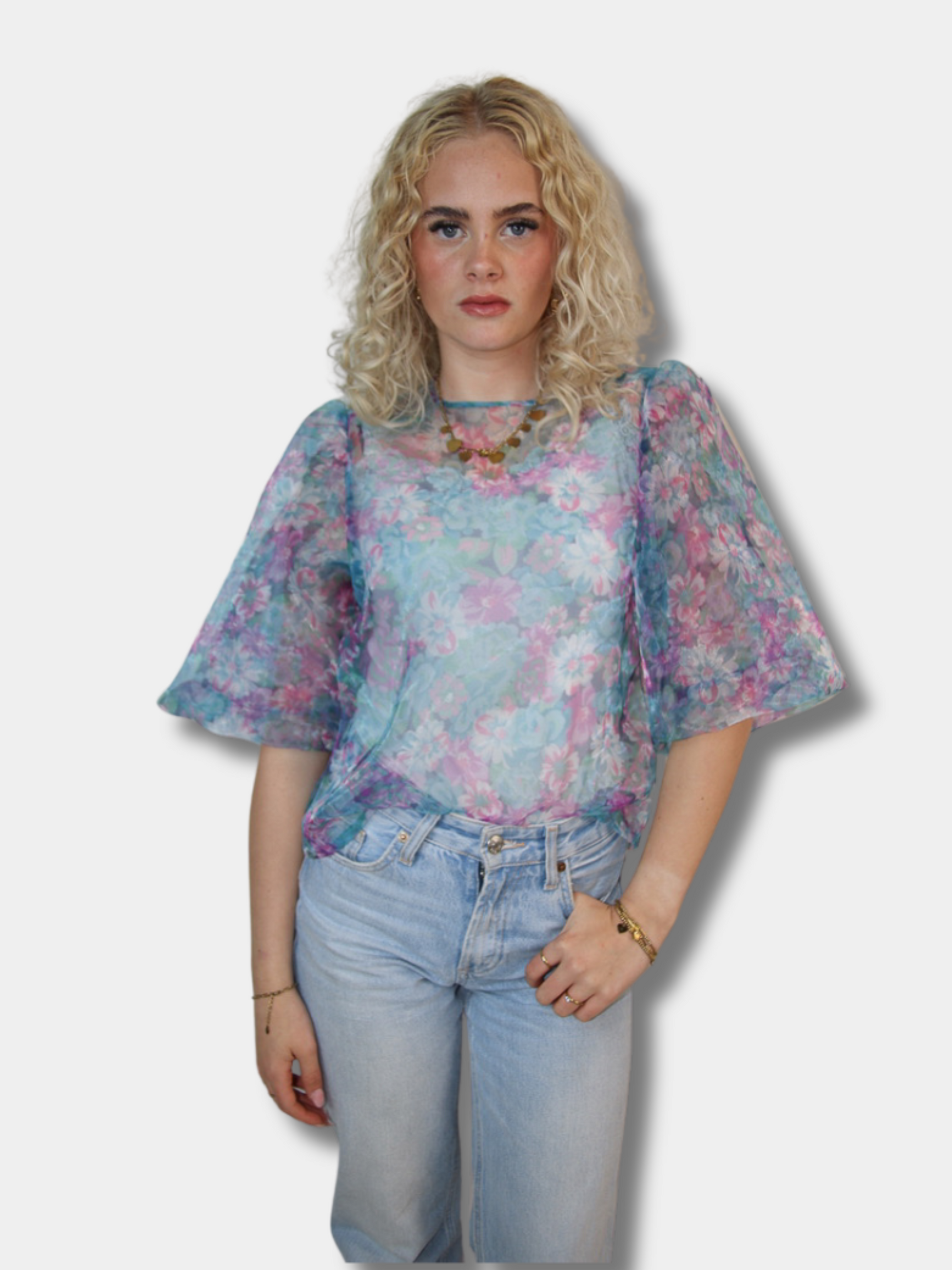 Jardin fleuri blouse blue