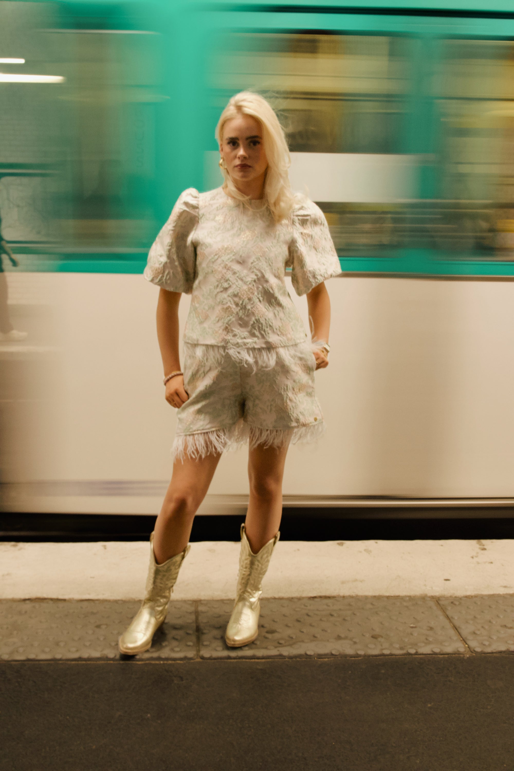 Plume de jacquard blouse